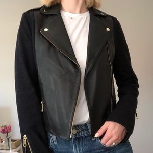 Leather and Wool Moto Jacket